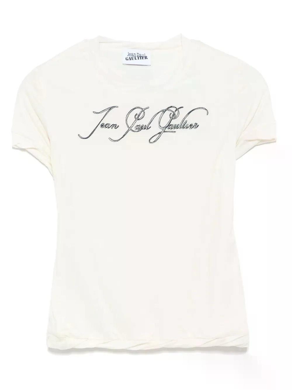 Jean Paul Gaultier Tattoo Logo Baby Tee Wings Ivory XS NWT Designer - Picture 6 of 14
